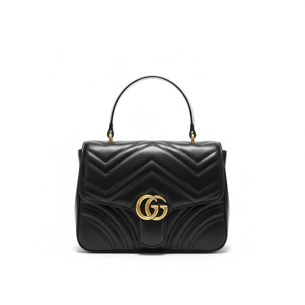 GG Quilted Top Handle Bag – Black Edition