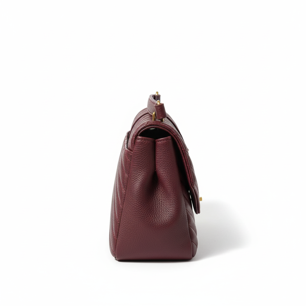 Quilted Top Handle Bag – Wine Red Edition