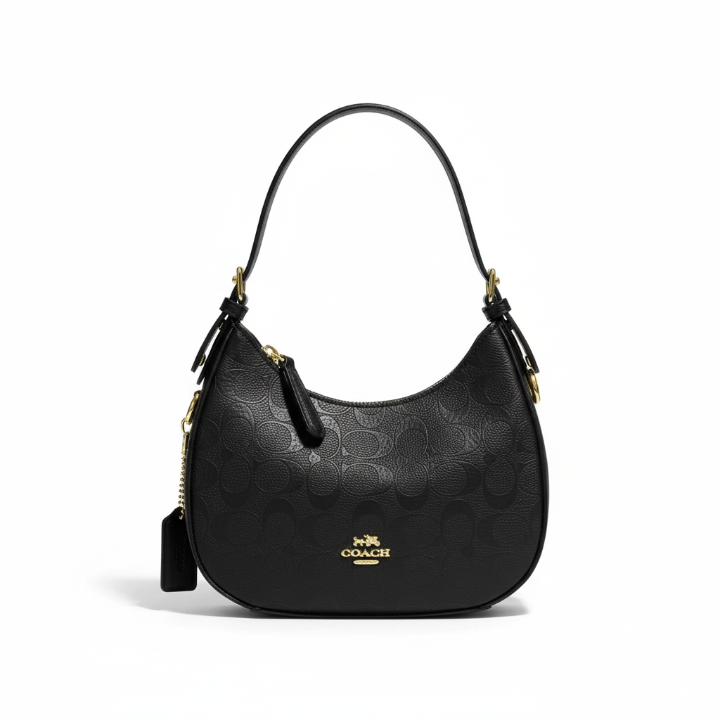 Embossed Shoulder Bag – Black Edition
