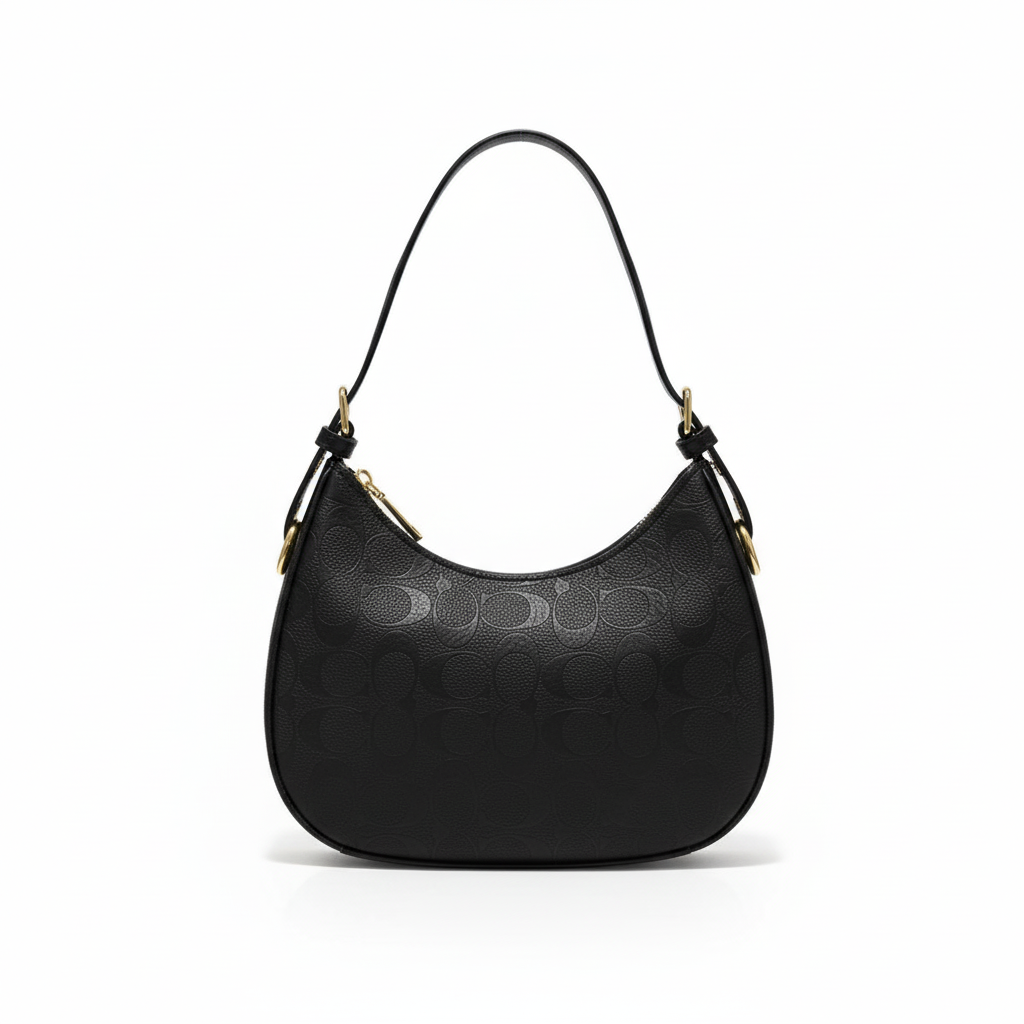 Embossed Shoulder Bag – Black Edition