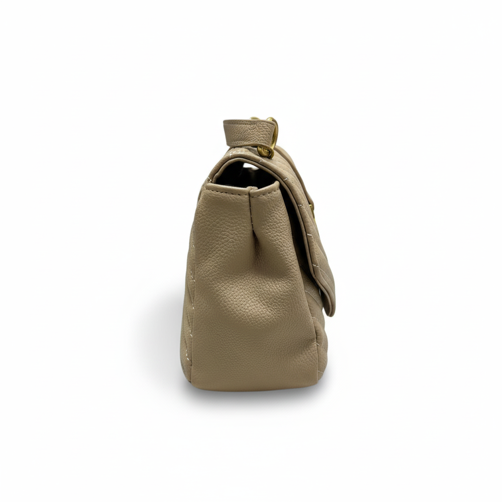 Quilted Top Handle Bag – Beige Edition