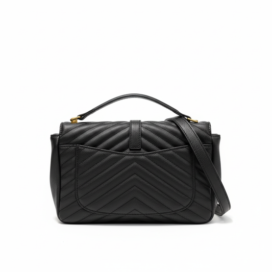 YS Quilted Top Handle Bag – Black Edition