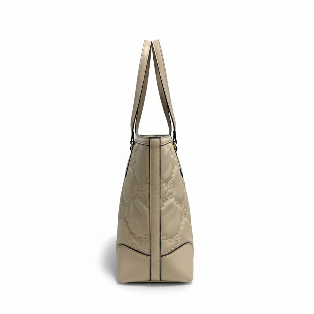 Embossed Tote Bag – Beige Edition
