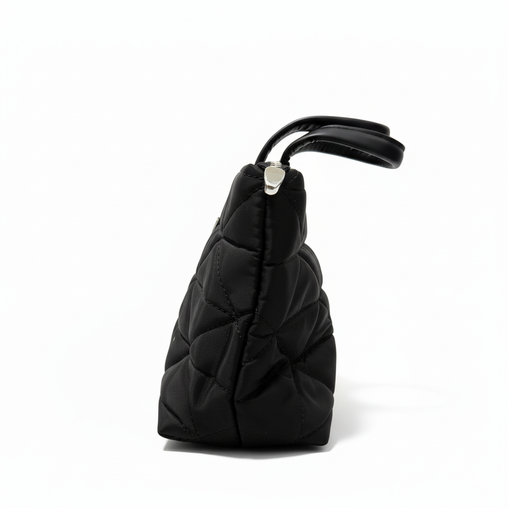 Quilted Nylon Tote Bag – Black Edition