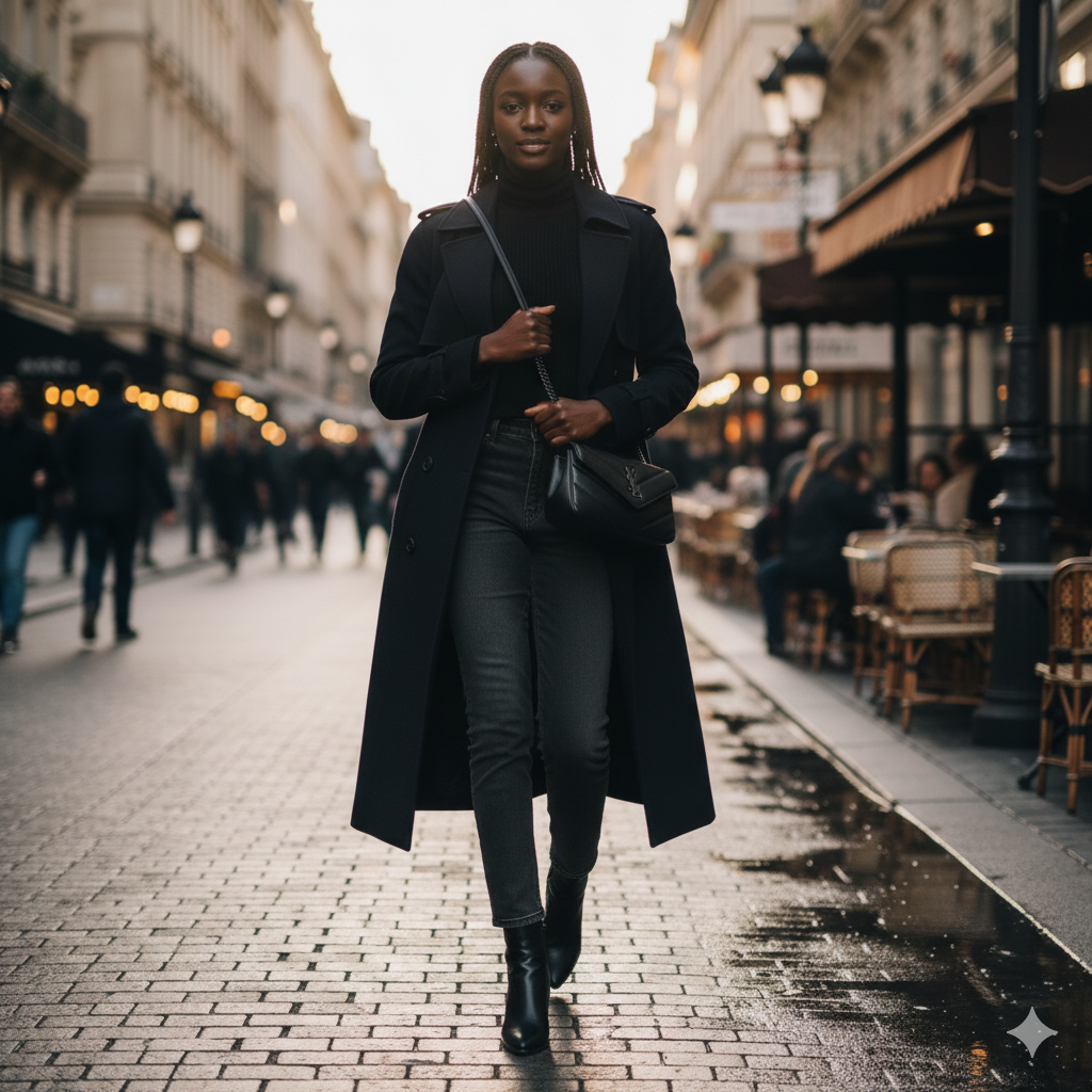 YS Chevron Quilted Shoulder Bag – Midnight Noir Edition