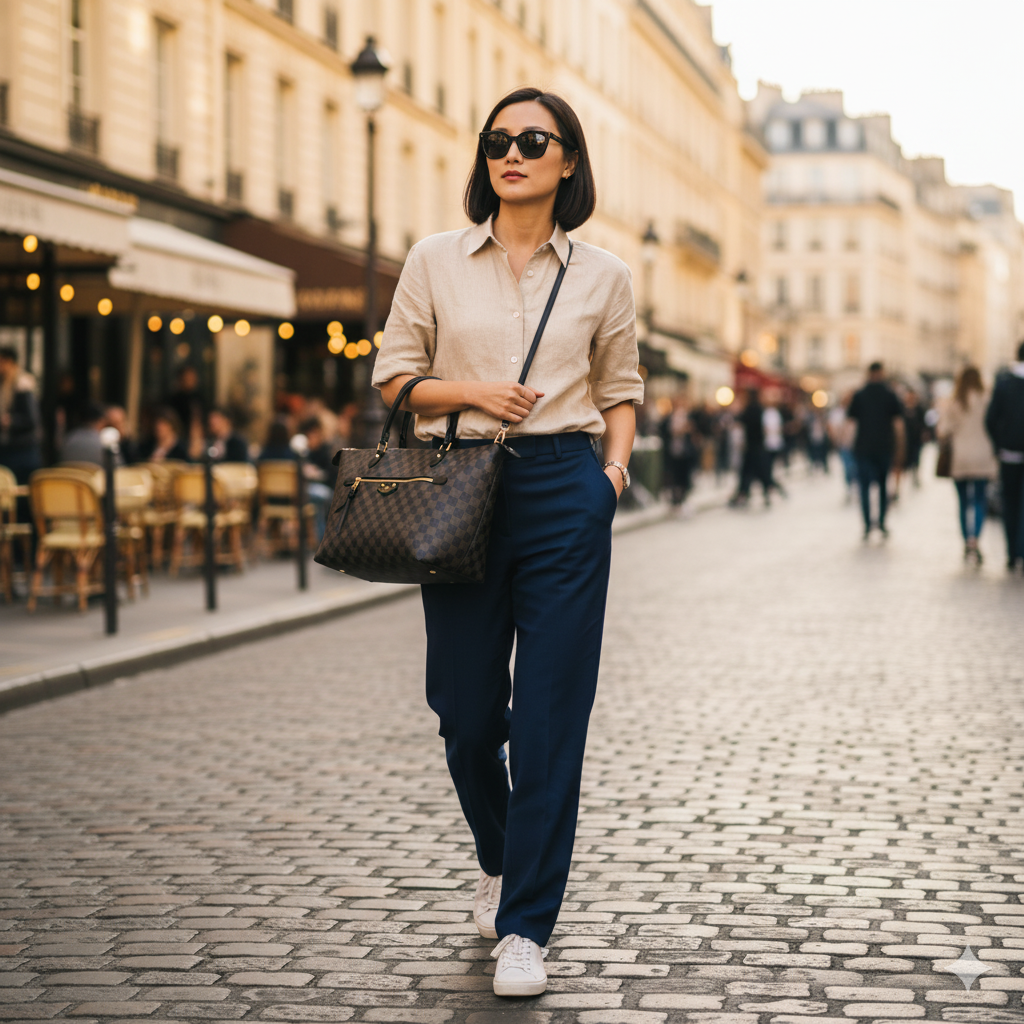 LV Checker Pattern Tote Bag – Noir Classic Edition