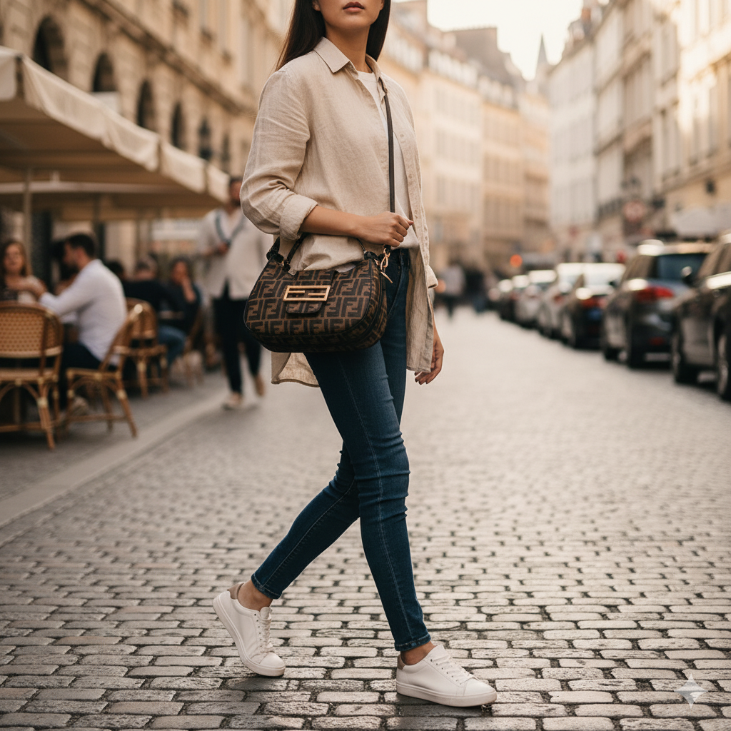 F Monogram Shoulder Bag – Brown Edition