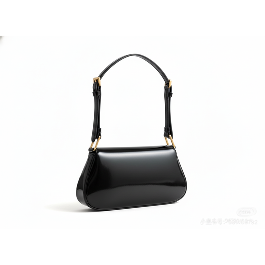 PD Patent Leather Shoulder Bag – Black Edition