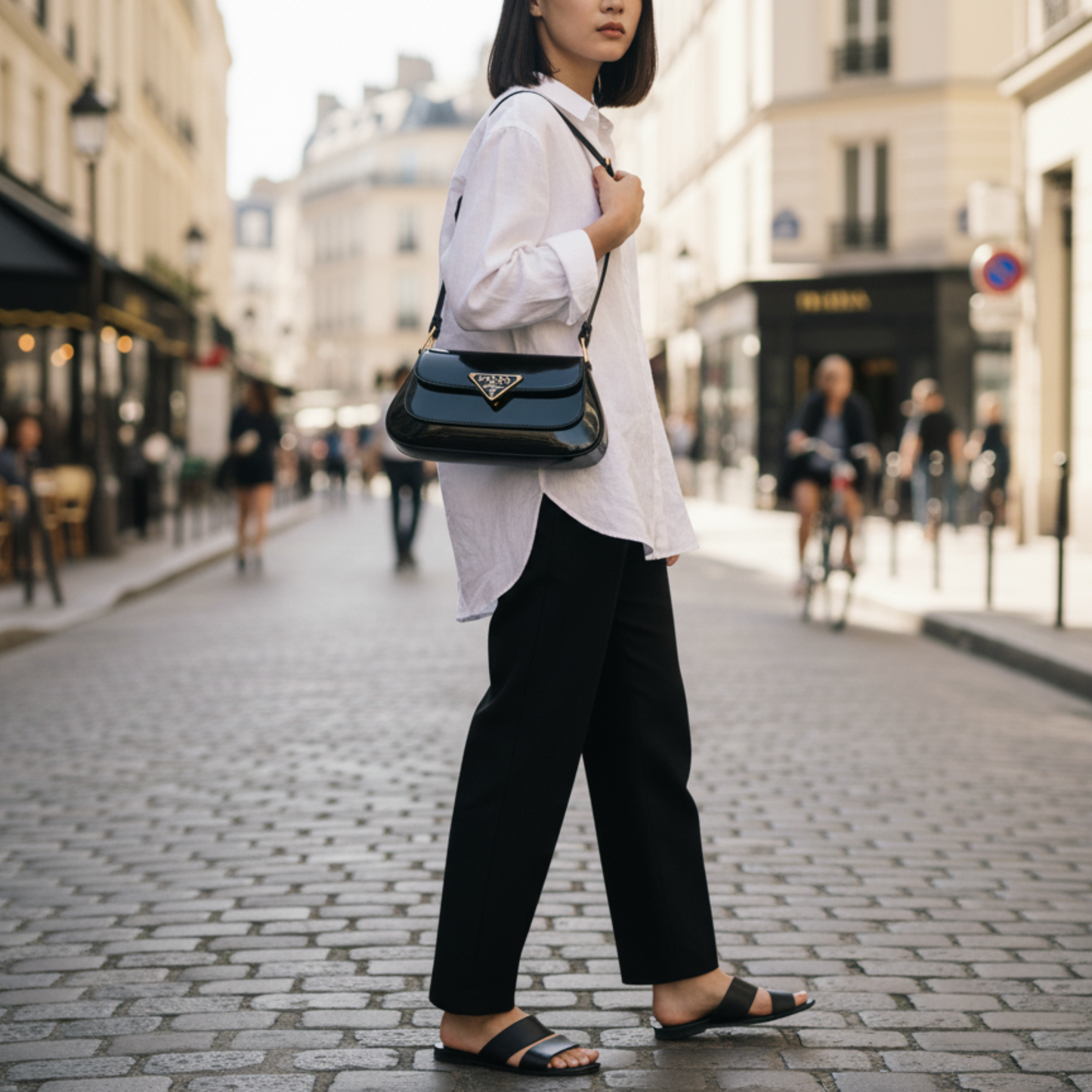 PD Patent Leather Shoulder Bag – Black Edition