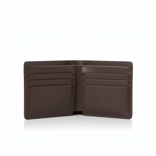 LV Compact Checkered Wallet – Brown Edition