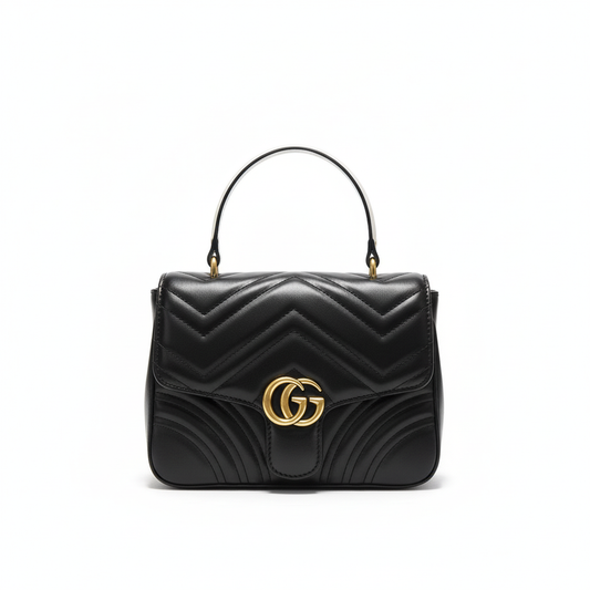 GG Quilted Top Handle Bag – Black Edition