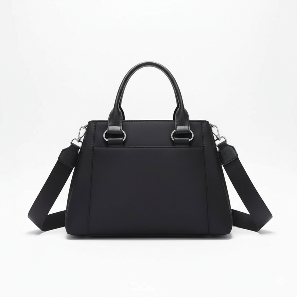 PD Structured Nylon Handbag – Black Edition