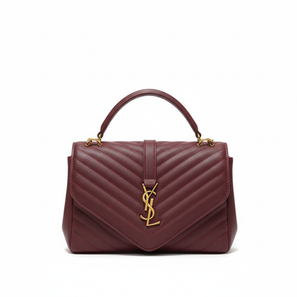 Quilted Top Handle Bag – Wine Red Edition