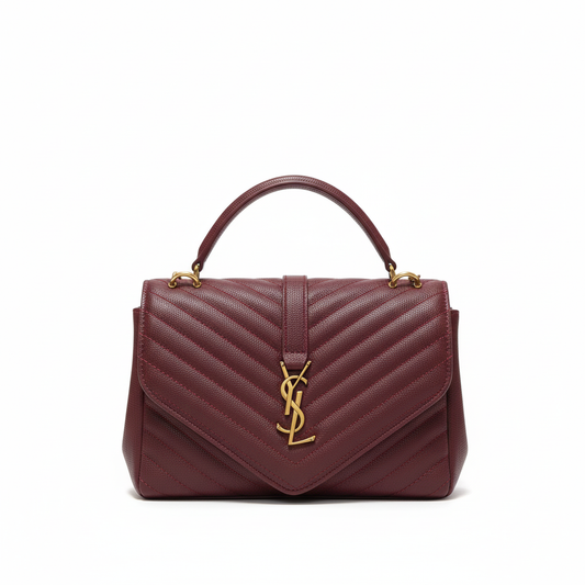 Quilted Top Handle Bag – Wine Red Edition