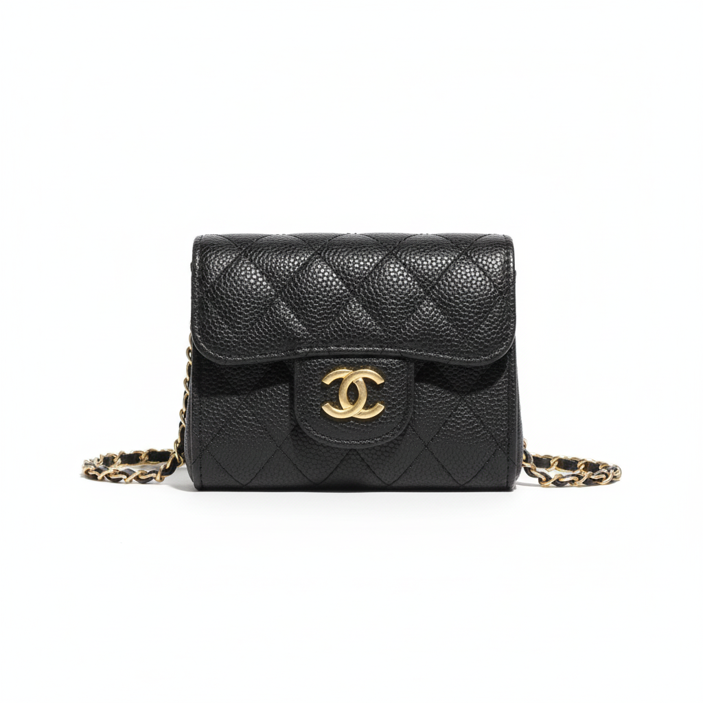 C Quilted Mini Flap Bag – Black Edition