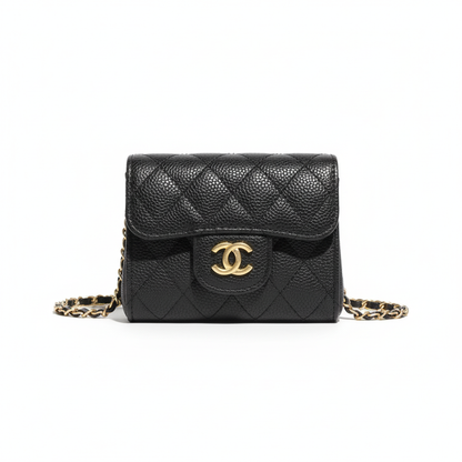 C Quilted Mini Flap Bag – Black Edition