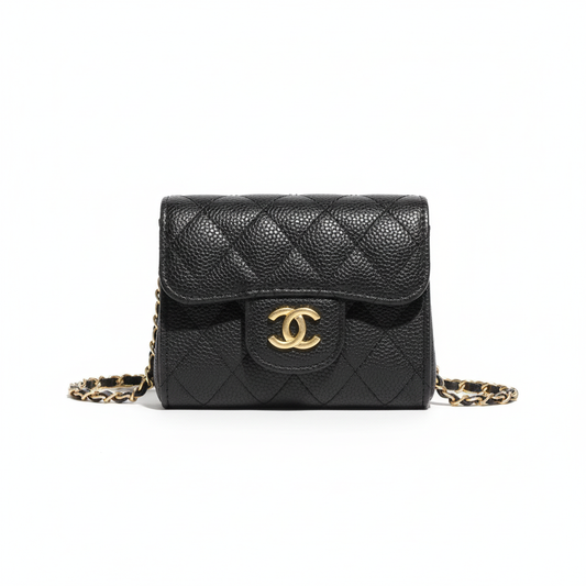 C Quilted Mini Flap Bag – Black Edition