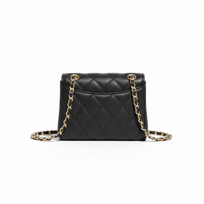 C Quilted Mini Flap Bag – Black Edition