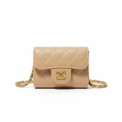 C Quilted Mini Flap Bag – Beige Edition