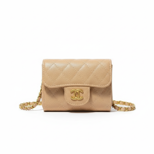 C Quilted Mini Flap Bag – Beige Edition