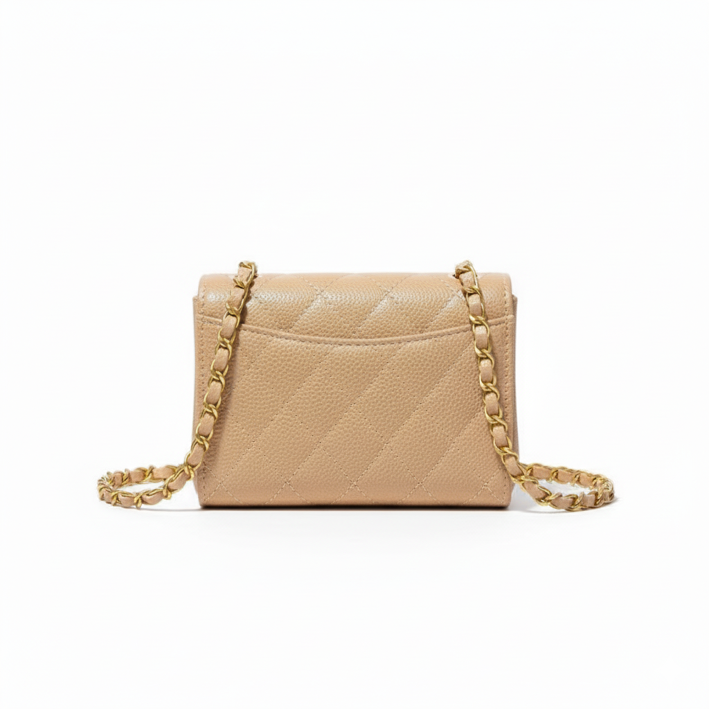 C Quilted Mini Flap Bag – Beige Edition