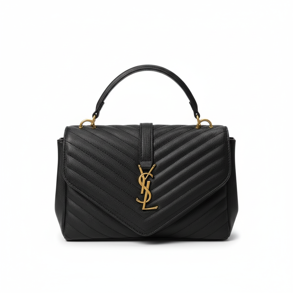 Quilted Top Handle Bag – Black Edition