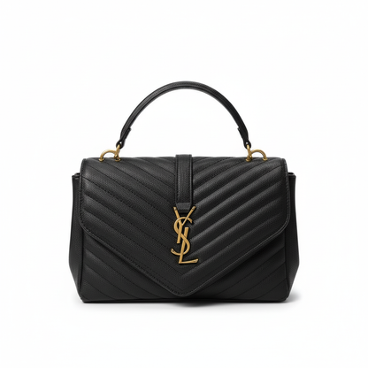 Quilted Top Handle Bag – Black Edition
