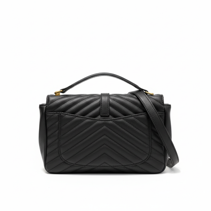 Quilted Top Handle Bag – Black Edition