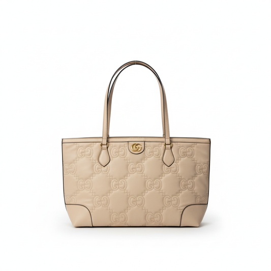 Embossed Tote Bag – Beige Edition