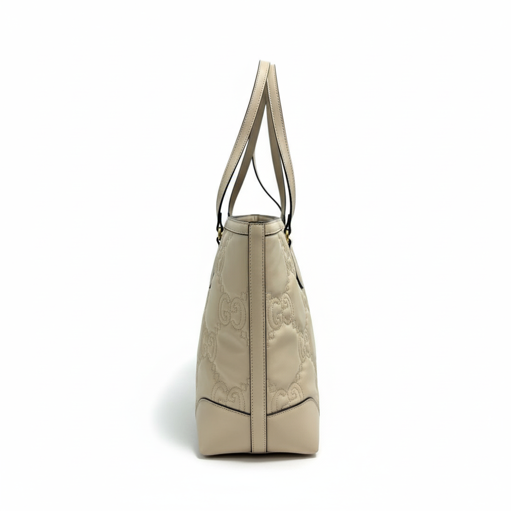 Embossed Tote Bag – Beige Edition