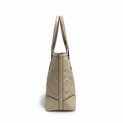 Embossed Tote Bag – Beige Edition