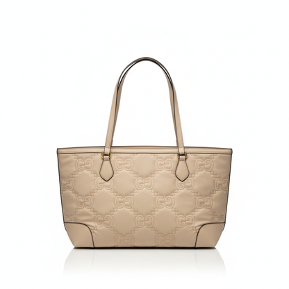 Embossed Tote Bag – Beige Edition