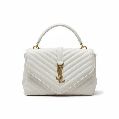 Quilted Top Handle Bag – White Edition