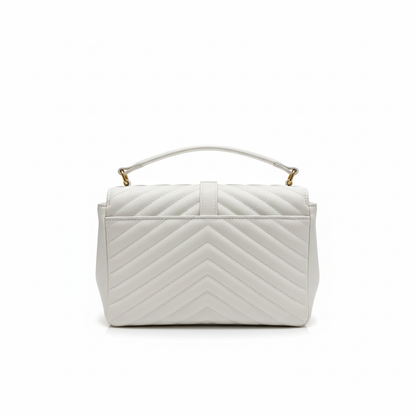 Quilted Top Handle Bag – White Edition