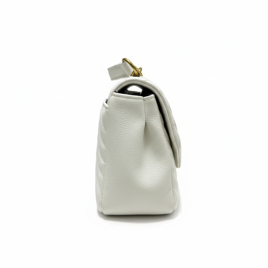 Quilted Top Handle Bag – White Edition