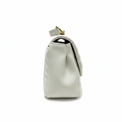 Quilted Top Handle Bag – White Edition