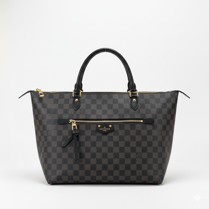 LV Checker Pattern Tote Bag – Noir Classic Edition