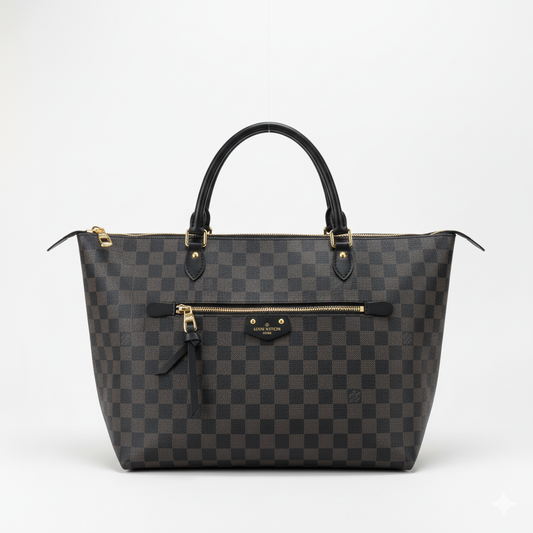 LV Checker Pattern Tote Bag – Noir Classic Edition
