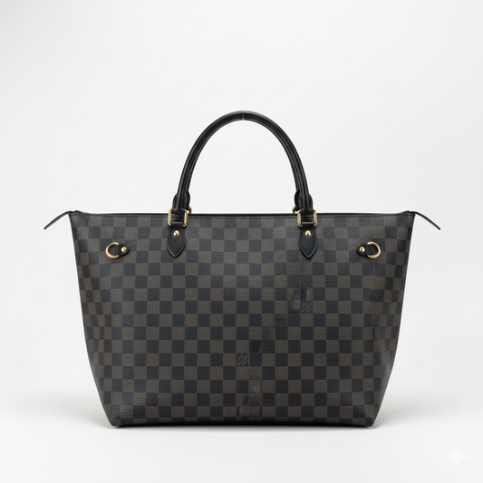 LV Checker Pattern Tote Bag – Noir Classic Edition
