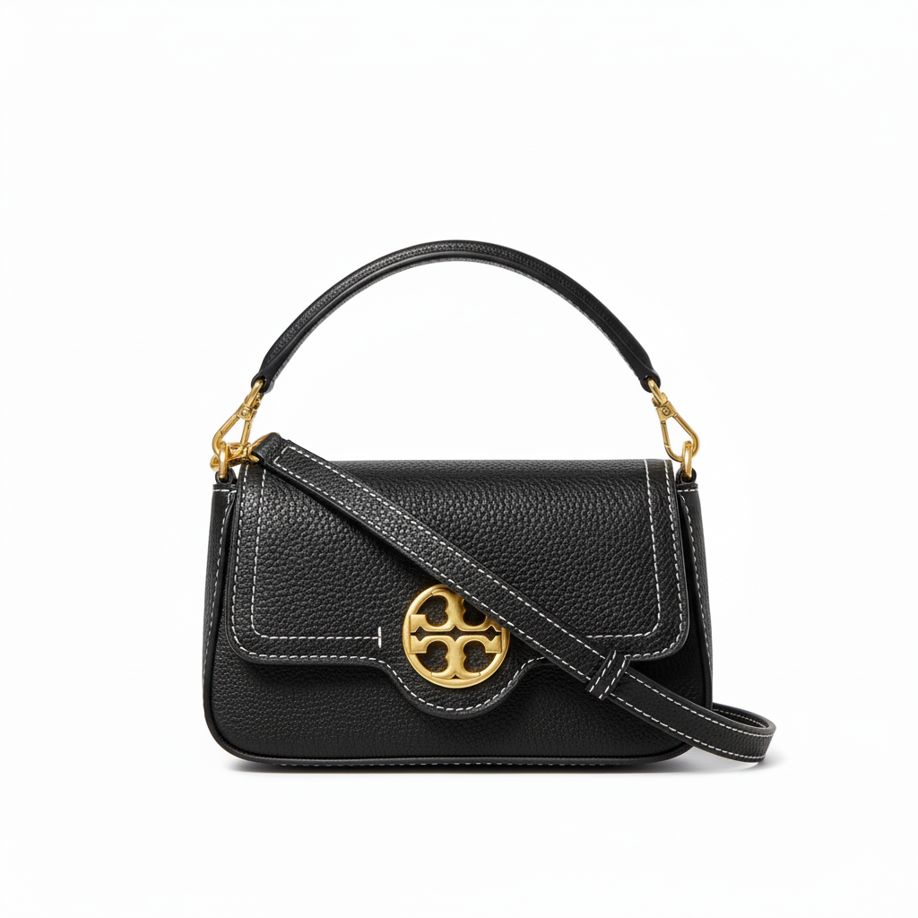 TB Logo Circle Shoulder Bag – Noir Edition
