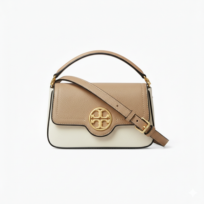 TB Logo Circle Shoulder Bag – Sandstone Edition
