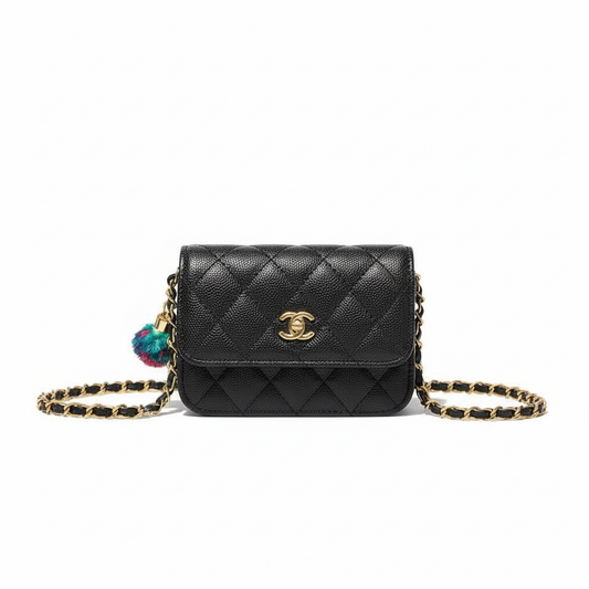 C Quilted Mini Chain Bag – Noir Luxe Edition