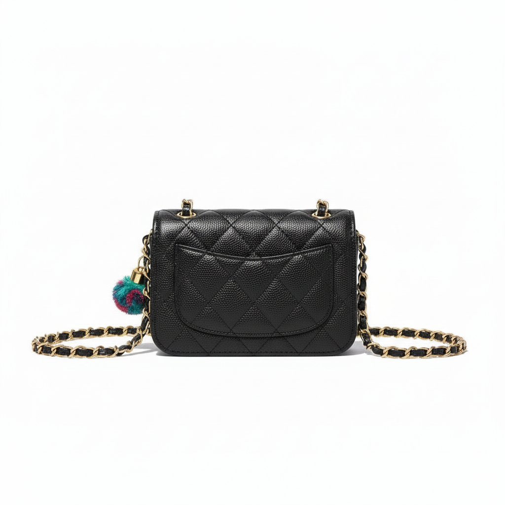C Quilted Mini Chain Bag – Noir Luxe Edition