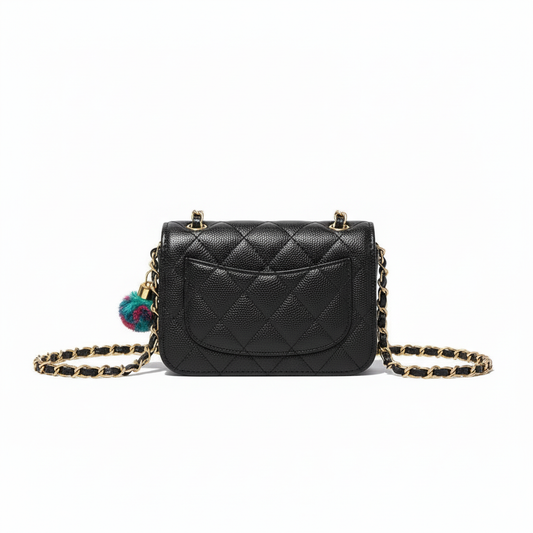 C Quilted Mini Chain Bag – Noir Luxe Edition