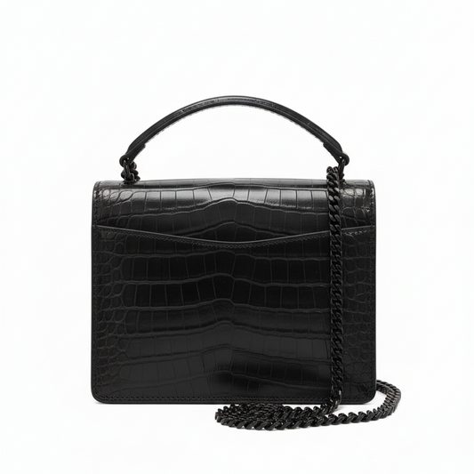 YS Croc Luxe Chain Bag – All Black Edition