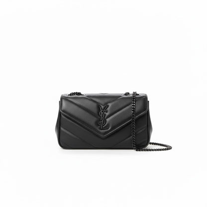 YS Chevron Quilted Shoulder Bag – Midnight Noir Edition
