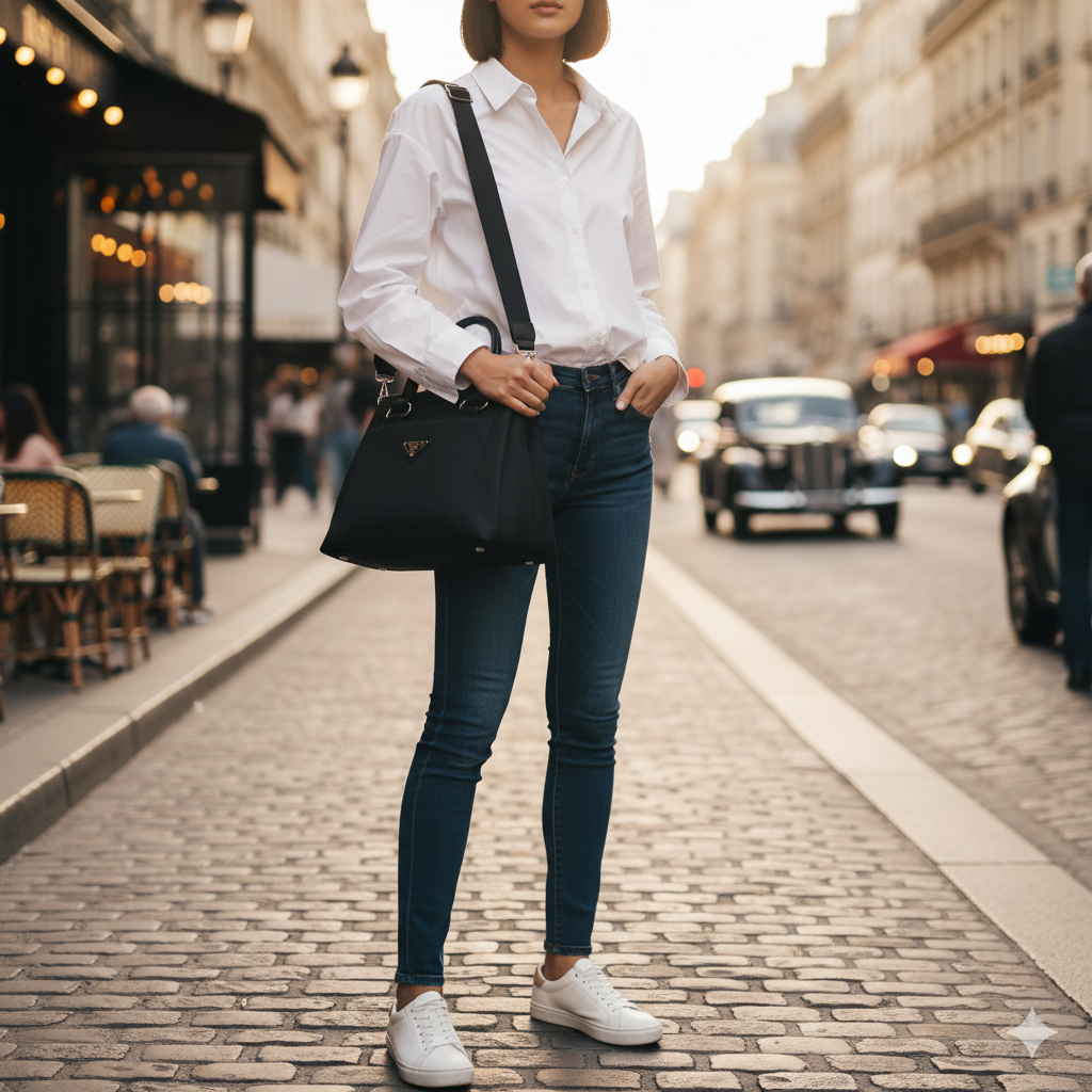 PD Structured Nylon Handbag – Black Edition