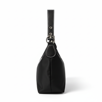 Minimalist Nylon Shoulder Bag – Black Edition