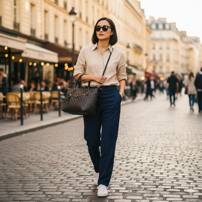 LV Checker Pattern Tote Bag – Noir Classic Edition