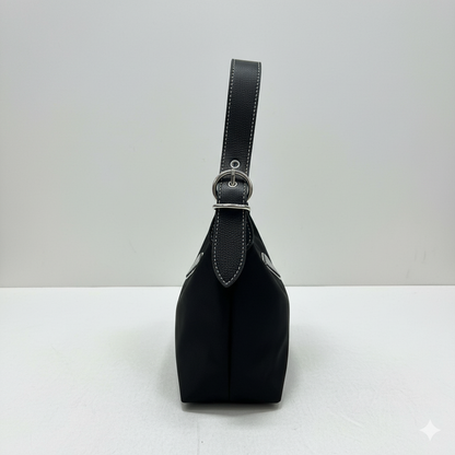 Minimalist Nylon Shoulder Bag – Black Edition